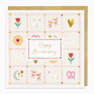 Coastal Patchwork Anniversary Card
