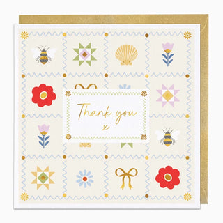 Coastal Patchwork Thank You Card