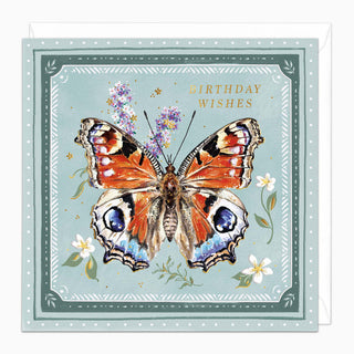 Peacock Butterfly Birthday Card