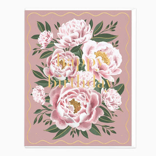 Peonies Birthday Card