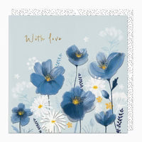 Blue Blooms With Love Card