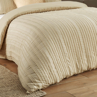Harrison Stripe Double Duvet Set Linen