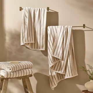 Hebden Narrow Stripe Bath Towel Mole