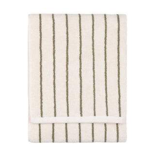 Hebden Narrow Stripe Bath Sheet Olive