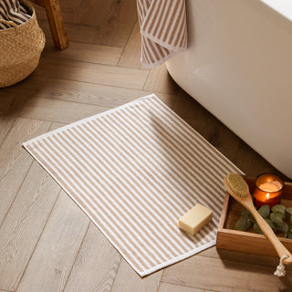 Hebden Striped Natural Cotton Bath Mat