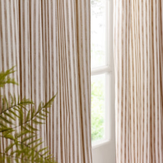 Hebden Stripe Natural Eyelet Curtains 168x183cm