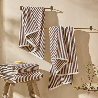 Hebden Stripe Chocolate Bath Towel