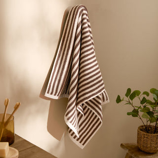 Hebden Stripe Chocolate Bath Towel