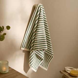 Hebden Striped Bath Sheet Forest/Natural