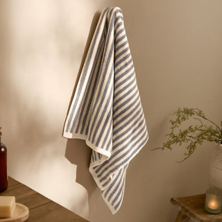 Hebden Striped Bath Sheet Grey/Natural