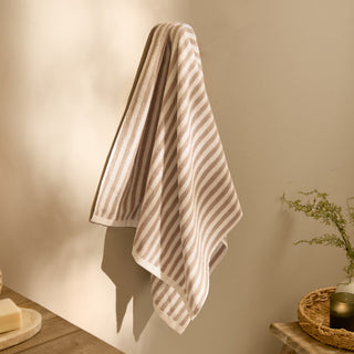 Hebden Striped Bath Sheet Natural/Cream