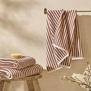 Hebden Striped Hand Towel Pecan/Natural