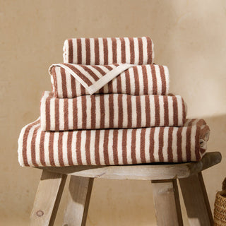 Hebden Striped Hand Towel Pecan/Natural