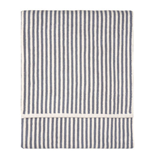 Hebden Stripe Bath Sheet Denim Blue