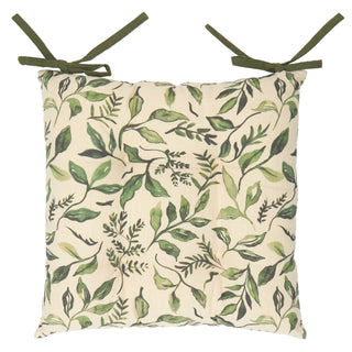 Herb Garden Slub Cotton Seat Pads Green