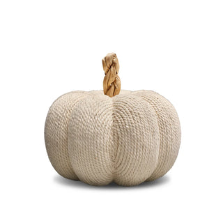 Cream Cotton and Rope Pumpkin