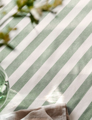 Harlton Wide Stripe Tablecloth Rosemary