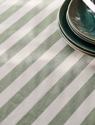 Harlton Wide Stripe Tablecloth Rosemary