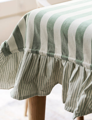 Harlton Wide Stripe Tablecloth Rosemary