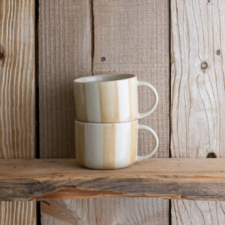 Cornflower Mug Brushed Mustard Yellow Medium Set of 2