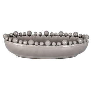 Grey Oval Bobble Bowl