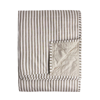 Hebden Quilted Stripe Bedspread Mole/Stone