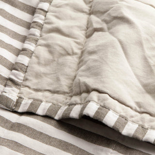 Hebden Quilted Stripe Bedspread Mole/Stone