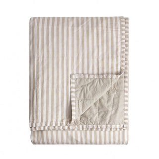 Hebden Quilted Stripe Bedspread Natural/Stone