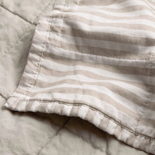 Hebden Quilted Stripe Bedspread Natural/Stone