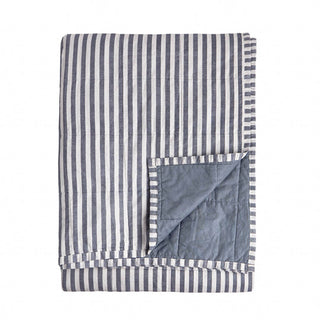 Hebden Quilted Stripe Bedspread Navy/Denim Blue