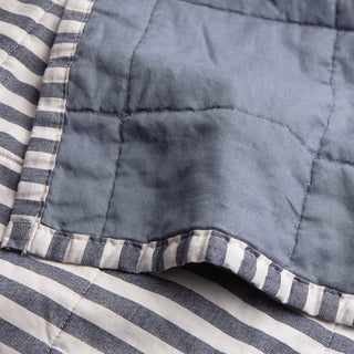 Hebden Quilted Stripe Bedspread Navy/Denim Blue