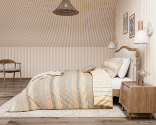 Folk Stripe Cover Set Super King Graphite / Copper