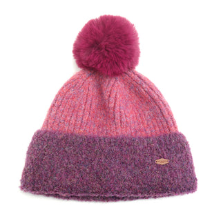 Purple Mix Pom Hat