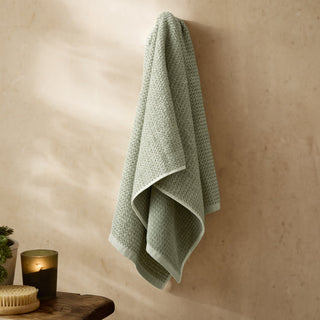 Hebden Textured Waffle Bath Sheet Bay Green