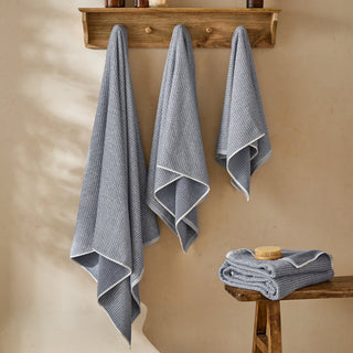 Hebden Textured Waffle Bath Sheet Denim Blue