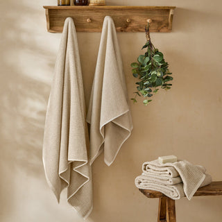 Hebden Textured Waffle Bath Towel Stone
