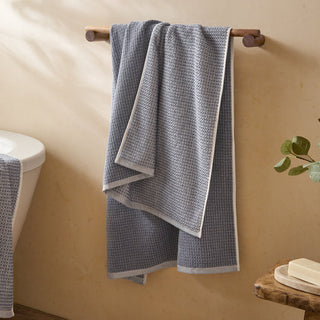 Hebden Textured Waffle Bath Sheet Denim Blue