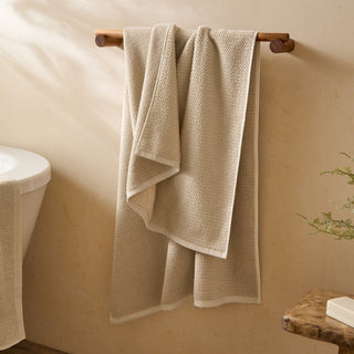 Hebden Textured Waffle Bath Towel Stone