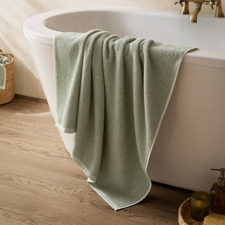Hebden Textured Waffle Bath Sheet Bay Green