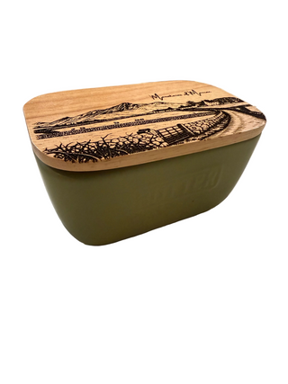 Mountains of Mourne Slieve Binnian Green Butter Dish