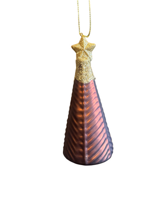 Matt Brown Round Tree with Glitter Star Tree Decoration