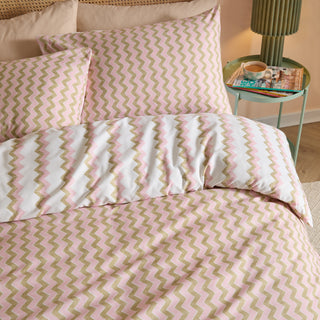 Izzie Reversible King Duvet Set Green/Pink