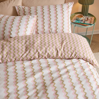 Izzie Reversible King Duvet Set Green/Pink