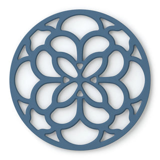 Petrol Blue Silicone Heritage Circular Trivet