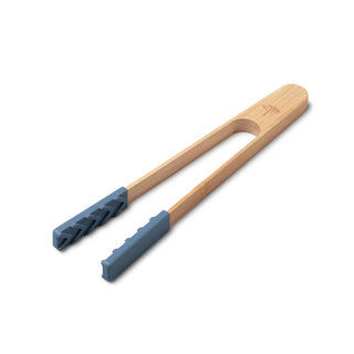 Petrol Blue Bamboo Tongs with Silicone Ends