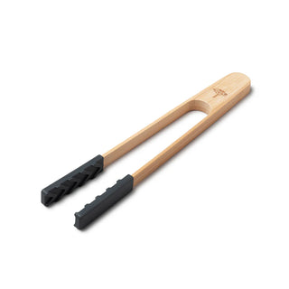 Dark Grey Bamboo Tongs with Silicone Ends