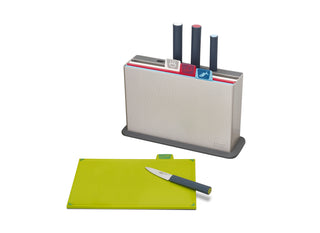 Index Chopping Board Set with Knives Set Silver