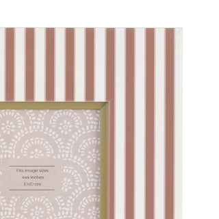 Stripe Photo Frame Olive & Fern 4x4"