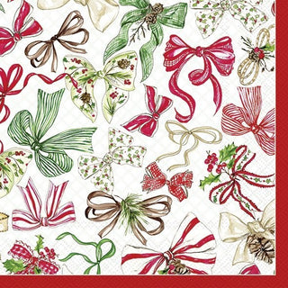 Christmas Bow Red Lunch Napkins