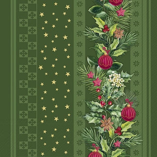Christmas Elements Stripes Gre Lunch Napkins